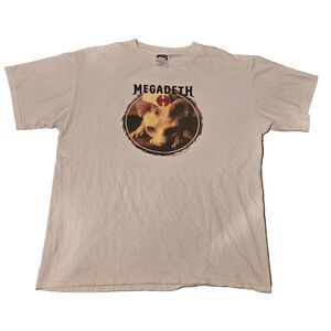 Vintage 1994 Megadeth R.I.P. T-Shirt Tultex Tag White Size Large Metal Band Tee